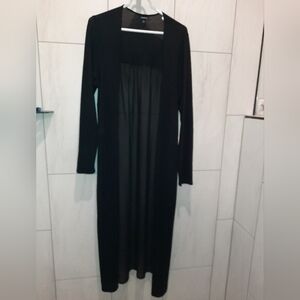 Torrid Black Long Cardigan Size 1 Sheer In Back Lightweight EUC